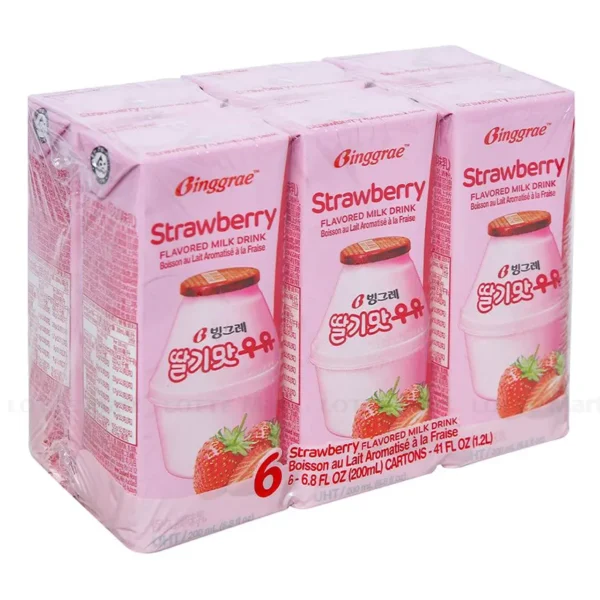 Binggrae Strawberry Milk Drink 6/200mI