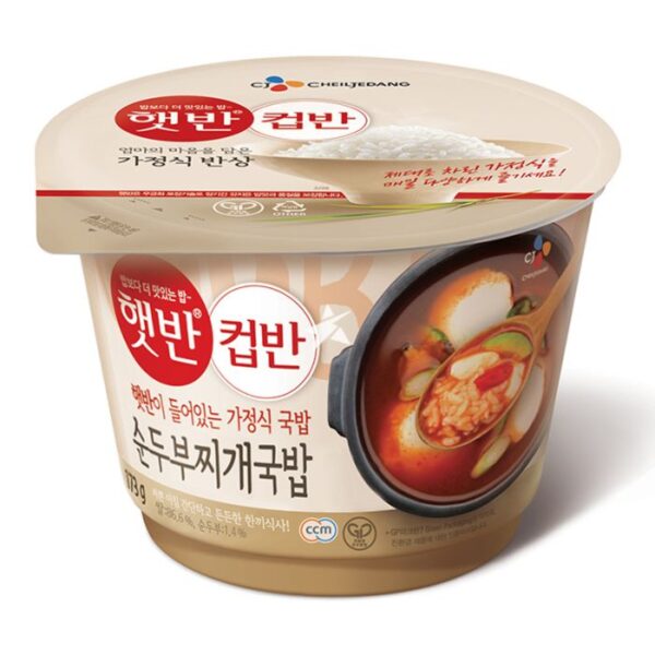 CJ Cooked White Rice With Spicy Soft Tofu Soup 173g