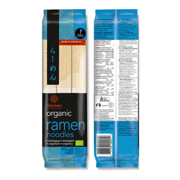 HAKUBAKU ORGANIC RAMEN NOODLE 270G